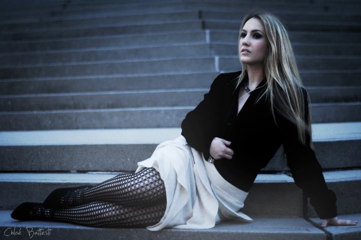 Portrait on city steps